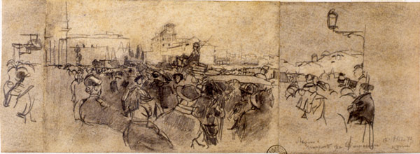 Serra Luigi-Folla in una piazza con edifici nello sfondo
